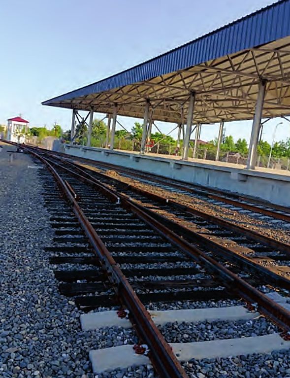 New track beside a covered loading platform at Poti Transterminal